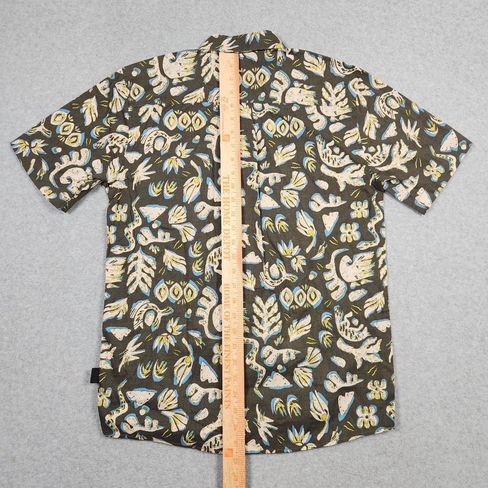 Patagonia Shirt Small Green Floral Go To Camp Hawaiian Vacation Cruise Beach - Picture 8 of 11